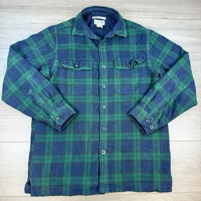 LL Bean Peso Pesado Polar Franela Abotonada Cazadora Camisa Chaqueta Para Hombre Pequeña Foto 1 de 4