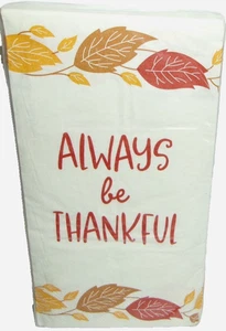 THANKSGIVING Paper Guest Napkins ~THANKFUL ALWAYS~ 2Ply~20 Ct~ 15 2/3" x 11 2/3" - Picture 1 of 1