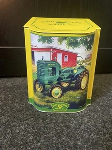 John Deere Storage Tin with Green Tractor Sloped Lid, 2006 - Picture 1 of 9