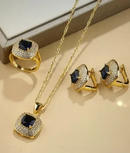 ¡NUEVO! Elegante conjunto de joyería brasileña/árabe más vendido de 4 piezas para mujer - Imagen 1 de 9