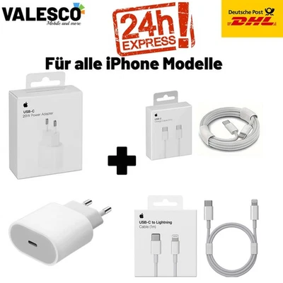 ORIGINAL Apple 20W USBC Adapter Netzteil & iPhone  14 15 16 17Pro Max 1m2m Kabel - Bild 1 von 4