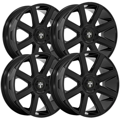 (Set of 4) Dub DC273 Pull 24x9 5x115/5x120 +38mm Gloss Black Wheels Rims Foto 1 de 4