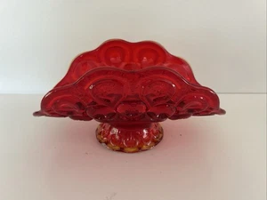 L.E. Smith Amberina Moon and Stars Banana Boat Red w Orange Yellow Fade Bottom - Bild 1 von 4