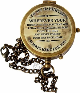Brass Engraved Compass to My Daughter ” Graduation Day Gifts for - Gifts - Picture 1 of 6