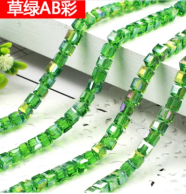 4mm 6mm 8mm Square Crystal Glass loose spacer Beads Jewelry Making Crafts  - Image 1 of 4