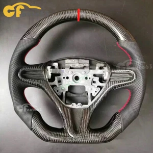 Volante de fibra de carbono real para Honda Civic 8th FD2 2006-2011 con moldura CF - Imagen 1 de 4