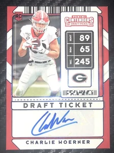 Charlie Woerner 2020 Panini Contenders Autograph Auto RC #281 Georgia Bulldogs - Picture 1 of 2
