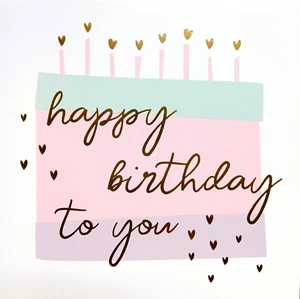 AK Grußkarte Happy Birthday Herzen Liebe Grüße - Bild 1 von 1