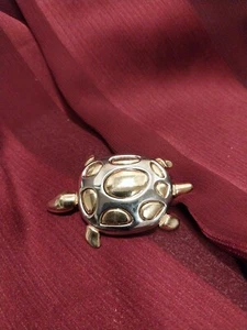 Vintage Gold and Silver Tone Turtle Tortoise Pin Brooch - Picture 1 of 3