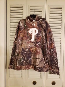 Under Armour Philadelphia Phillies Realtree Hunting Coldgear Camo Hoodie Sz 2XL - Picture 1 of 11