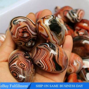 Natural Sardonyx Red Agate Quartz Crystal Energy Polished Tumbled Stone Healing - Picture 1 of 24