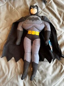 DC Batman Toy Factory 17" Plush With Soft Plush Head Black Cape Yellow Belt 2015