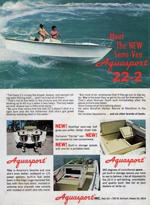 Aquasport Boat Hialeah Fl. 1972 Anuncio impreso - Imagen 1 de 2