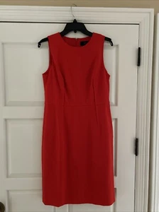 NEW J Crew Women's Sheath Dress Bi-Stretch Cotton Size 10 in Poppy Red/Orange - Picture 1 of 5
