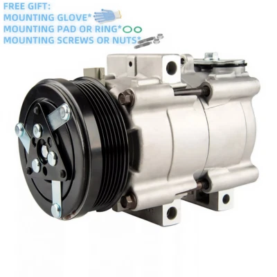 AC Compressor w/ 6-Groove Pulley for Ford F-150 Excursion F-350 Lincoln Town Car Foto 1 de 4