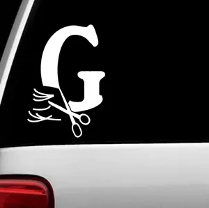 Buchstabe G Friseur Friseur Salon Aufkleber Sticker Lockenschere Kunst - Bild 1 von 4
