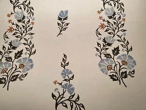 10Y GALBRAITH & PAUL Persian Garden Black Hand Block Print Wallpaper $1400Retail - Picture 1 of 23
