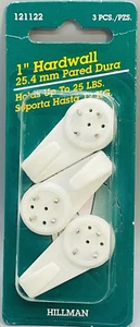 1 Stück/3 Stück 1 Zoll Hartwandaufhänger von Hillman Fasteners 121122 hält bis zu 25 Pfund - Bild 1 von 4