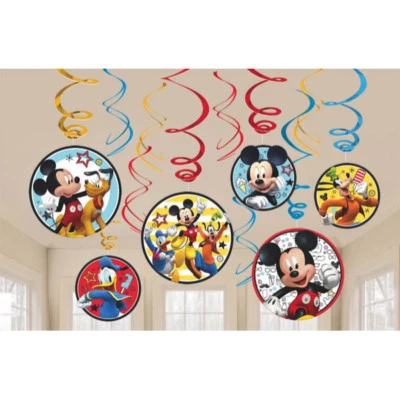Mickey Mouse 'on the Go' Hanging Swirl Decorations (12pc) Birthday Party Supply - Image 1 of 3