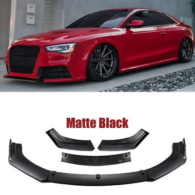 Front Bumper Lip Chin Splitter Spoiler Matte Black For Audi S3 S4 A4 A5 A6 Body Foto 1 de 4