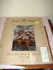 Fanci That Chocolate Stick Cross Stitch Pattern 6 Embellishment Buttons & Fabri - Bild 1 von 5