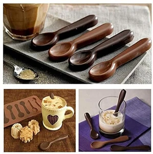 Chocolate Teaspoon Mould Silicone Icing Hot Chocolate Bomb Cake Decorating Craft - Picture 1 of 9