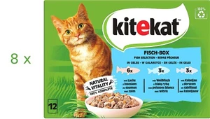 96 x 85 g Kitekat Fisch-Box in Gelee (€ 5,43/kg) für Feuchtfutter für Katzen  - Bild 1 von 1