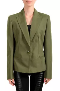 Gianfranco Ferre "White" Women's Olive Green One Button Blazer US S IT 40 - Picture 1 of 6