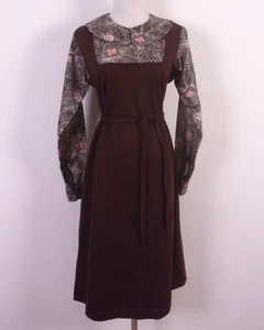 vintage 60s Mod ReTrO Psych Hippie Collared Dress Shirtdress Space Age SZ 12 - Picture 1 of 5