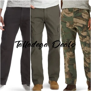 Men's Wrangler Relaxed Fit Cargo Pants w Stretch CHOOSE COLOR SIZE Solid or Camo - Picture 1 of 49
