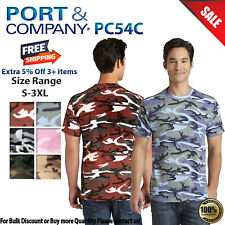 Port & Company PC54C Mens Short Sleeve Core Cotton Camo Crew Neck T-Shirt