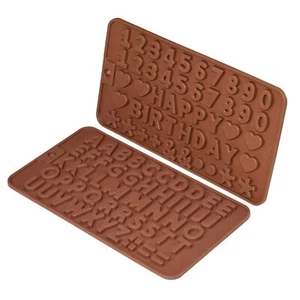 Silicone Letter Number Moldsreusable Chocolate Molds With Happy Birthday Cake De - Picture 1 of 8