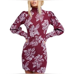 ๐ NEW FREE PEOPLE Plum Purple Farrah Wool Blend Sweater Dress SZ XS - Picture 1 of 7