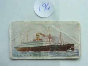Merchant Ships World  Imperial Tobacco Card 1924  RMS NIEUW AMSTERDAM  NO196 - Picture 1 of 2