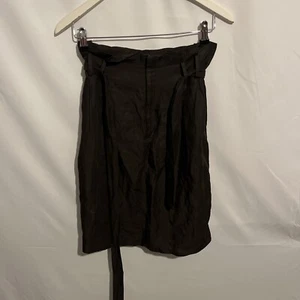 Zara Woman Brown Belted Linen Rayon Skirt Size Medium - Picture 1 of 4