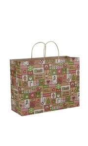 SSWBasics Large - Modern Holiday Paper Shopping Bags - Case of 100 - Picture 1 of 1