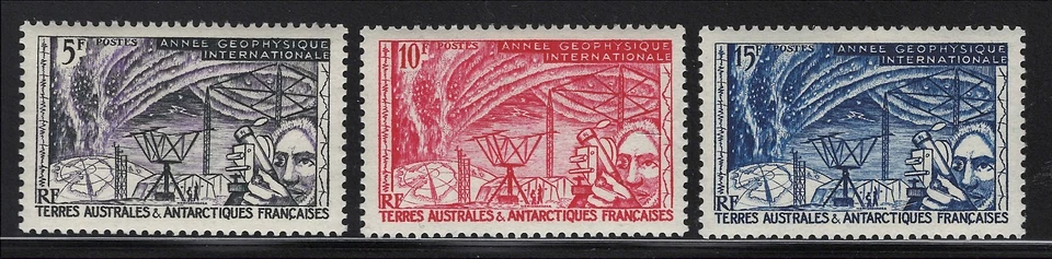 French Southern Antarctic Territory FSAT Scott # 8-10 MNH Geophysical Year 1957 - Image 1 of 1