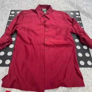 Lauren Ralph Lauren Women's Silk Burgundy Button Up Shirt Size 8 - Picture 1 of 10