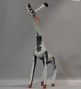 Oaxacan 18" VTG Wood Carved  Candido Jimenez Giraffe Mexico Folk Art Alebrije MX - Picture 1 of 13