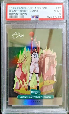 2019-20 PANINI ONE AND ONE DOWNTOWN #12 GIANNIS ANTETOKOUNMPO BUCKS PSA 9 - Image 1 of 2