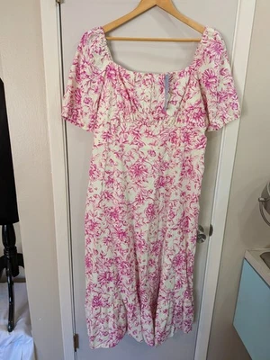 Nuevo con etiquetas London Times talla Maxi Vestido Floral 18W SS Marfil/Rosa Damas Foto 1 de 4