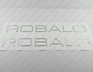 ROBALO BOAT LOGO CHROME RAISED DOMED 3D DECALS STICKERS 22.8" 2pcs - Picture 1 of 7