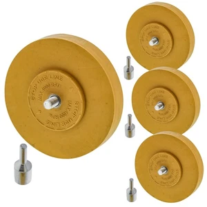 4 Pack Rubber Eraser Wheel, Drill Adapter, Adhesive, Decal, Graphics Remover - Picture 1 of 1