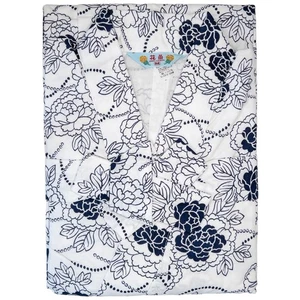 VTG Japanese Womens Floral Cotton Nemaki Hot Spring Hotel Kimono: Size Medium - Picture 1 of 3