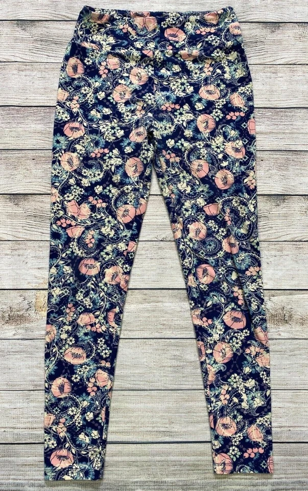 LuLaRoe Size One Size Womens Floral Paisley Print Leggings H39 - Image 1 of 4