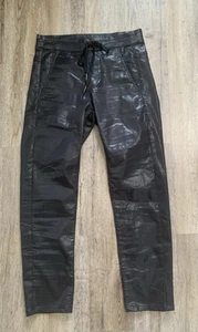 Alembika Pants Womens 6 Metallic Black Iconic Stretch Jeans Drawstring NwT - Picture 1 of 15