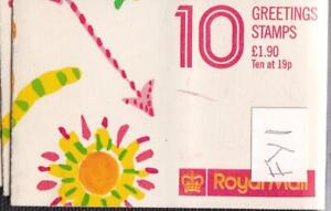 GB 10 Greetings Stamps Booklet FY1 - 10 x 19p Sunflower and Arrow