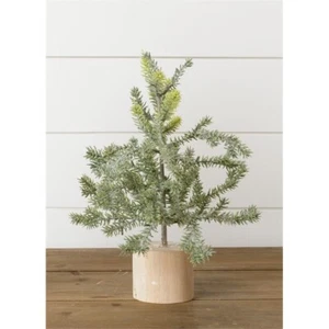 Frosted Faux Pine 12" in Wooden Base - Picture 1 of 1