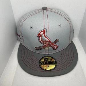 New Era 59Fifty St Louis Cardinals Gray And Red Color Pack Fitted Hat Size 7 - Picture 1 of 6