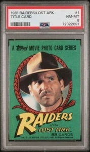 1981 TOPPS RAIDERS OF THE LOST ARK TITLE CARD HARRISON FORD #1 PSA 8 - Picture 1 of 2